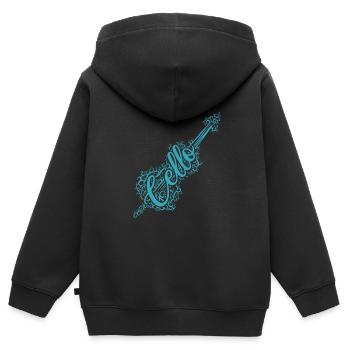 Cello Orchester - Kinder Premium Organic Zip Hoodie - Schwarz - Hinten - AI Model Kid Male (0cm)