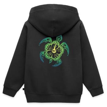 Turtle sea creatures - Kids Premium Organic Zip-up Hoodie - black - Back - AI Model Kid Male (0cm)