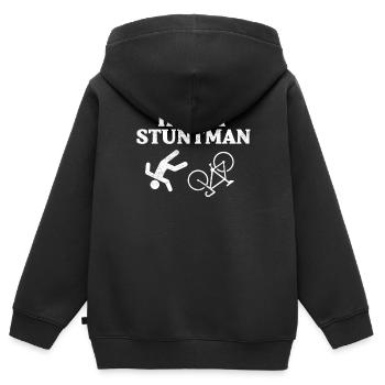 Cadeau cascadeur cascadeur bicyclette - Sweat Premium à capuche zippé enfant bio - noir - Dos - AI Model Kid Male (0cm)