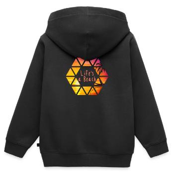 Strand - Kinder Premium Organic Zip Hoodie - Schwarz - Hinten - AI Model Kid Male (0cm)