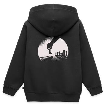 Schach Schachbrett - Kinder Premium Organic Zip Hoodie - Schwarz - Hinten - AI Model Kid Male (0cm)