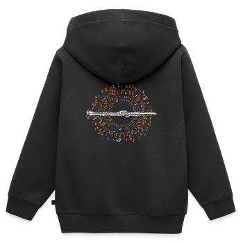 Klarinette Musik - Kinder Premium Organic Zip Hoodie - Schwarz - Hinten - AI Model Kid Male (0cm)
