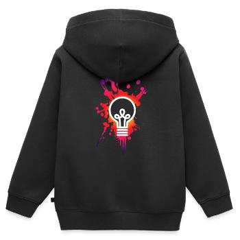 Génie - Sweat Premium à capuche zippé enfant bio - noir - Dos - AI Model Kid Male (0cm)