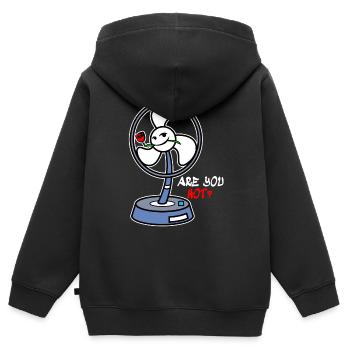 La chaleur de ventilateur - Sweat Premium à capuche zippé enfant bio - noir - Dos - AI Model Kid Male (0cm)