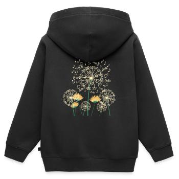 Pusteblume Flöte - Kinder Premium Organic Zip Hoodie - Schwarz - Hinten - AI Model Kid Male (0cm)