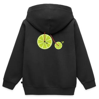 Lime bike - Sweat Premium à capuche zippé enfant bio - noir - Dos - AI Model Kid Male (0cm)