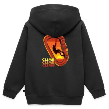 Climbing Climber Climbing Wall Mountain Rock Sport - Kids Premium Organic Zip-up Hoodie - black - Back - AI Model Kid Male (0cm)
