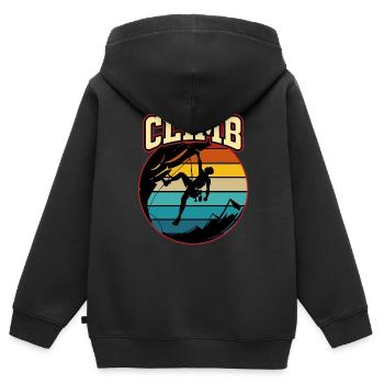 Climbing Climber Climbing Wall Mountain Rock Sport - Kids Premium Organic Zip-up Hoodie - black - Back - AI Model Kid Male (0cm)
