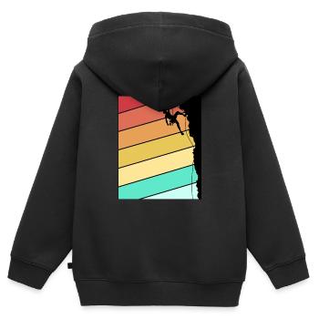Climbing Climber Climbing Wall Mountain Rock Sport - Kids Premium Organic Zip-up Hoodie - black - Back - AI Model Kid Male (0cm)