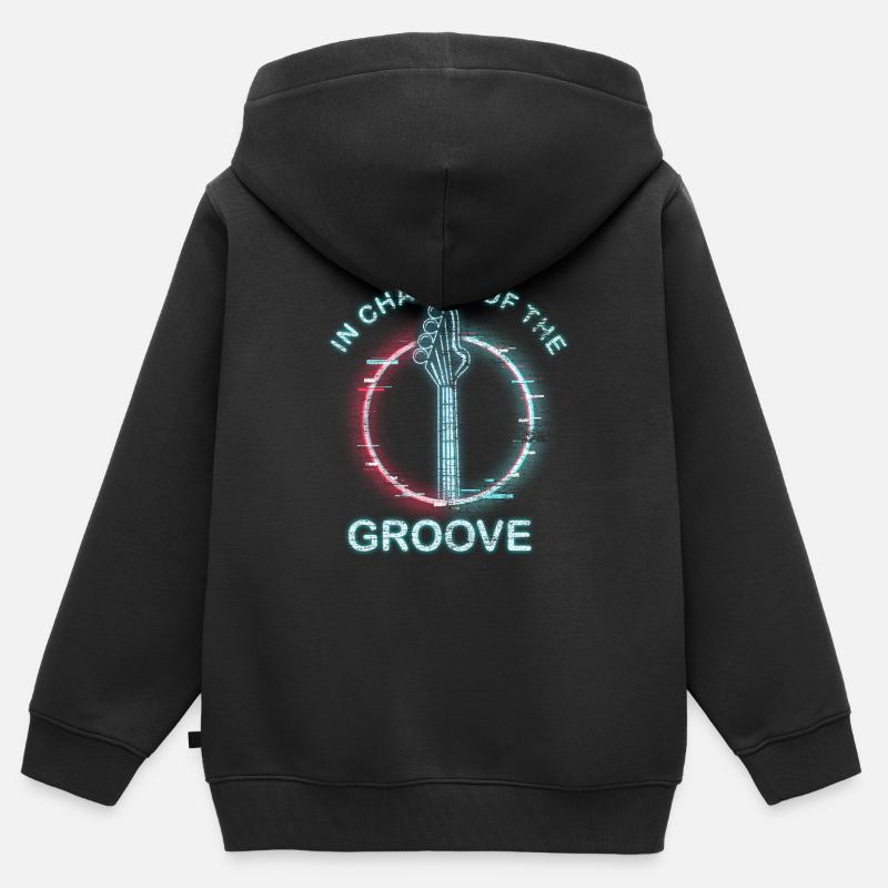Musique de guitare basse - Sweat Premium à capuche zippé enfant bio - noir