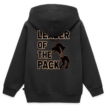 Leader of the Pack - Kinder Premium Organic Zip Hoodie - Schwarz - Hinten - AI Model Kid Male (0cm)