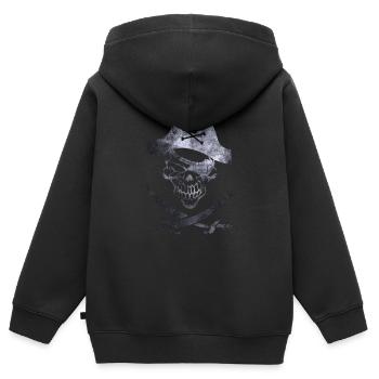 Pirat - Kinder Premium Organic Zip Hoodie - Schwarz - Hinten - AI Model Kid Male (0cm)