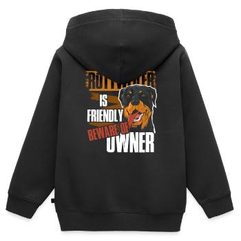 Rottweiler Besitzer - Kinder Premium Organic Zip Hoodie - Schwarz - Hinten - AI Model Kid Male (0cm)