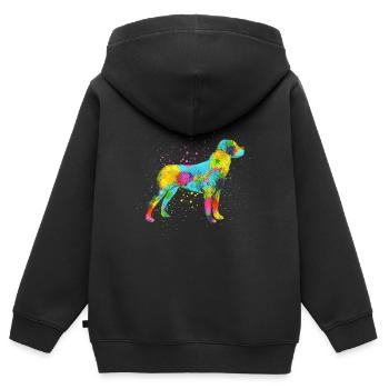 rottweiler - Sweat Premium à capuche zippé enfant bio - noir - Dos - AI Model Kid Male (0cm)