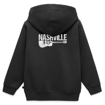 Nashville Gitarre Musik Country Musik Liebhaber - Sweat Premium à capuche zippé enfant bio - noir - Dos - AI Model Kid Male (0cm)