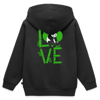 Panda Bär Baby Panda Knuffig Kuscheln Bambus - Kinder Premium Organic Zip Hoodie - Schwarz - Hinten - AI Model Kid Male (0cm)