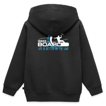 Wakeboard Wakeboarding Wellenreiter - Kinder Premium Organic Zip Hoodie - Schwarz - Hinten - AI Model Kid Male (0cm)