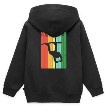 Wakeboard Wakeboarder Freizeitsport - Kinder Premium Organic Zip Hoodie - Schwarz - Hinten - AI Model Kid Male (0cm)