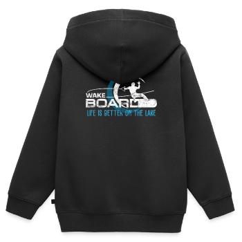 Wakeboard Wakeboarder Wellenreiter - Kinder Premium Organic Zip Hoodie - Schwarz - Hinten - AI Model Kid Male (0cm)