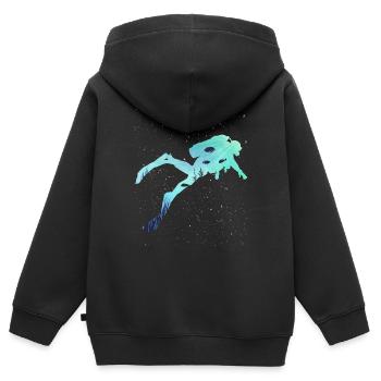 Diving Sea Creatures - Kids Premium Organic Zip-up Hoodie - black - Back - AI Model Kid Male (0cm)