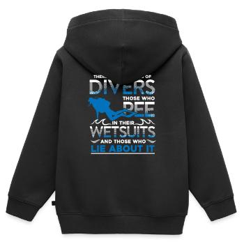 Plongeurs plongeurs - Sweat Premium à capuche zippé enfant bio - noir - Dos - AI Model Kid Male (0cm)