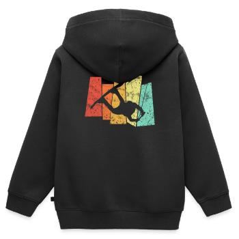 Wakeboard Premium Sport - Sweat Premium à capuche zippé enfant bio - noir - Dos - AI Model Kid Male (0cm)