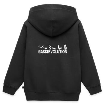 Gassievolution Hundeerziehung Hundeschule Hunde - Kinder Premium Organic Zip Hoodie - Schwarz - Hinten - AI Model Kid Male (0cm)