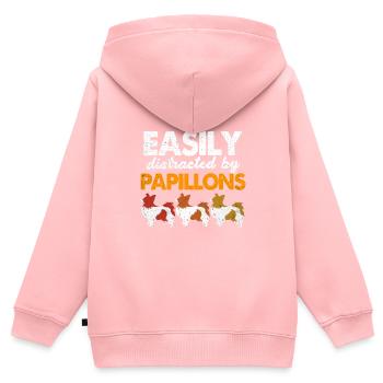 Papillon - Kinder Premium Organic Zip Hoodie - Rosa - Hinten - AI Model Kid Female (0cm)