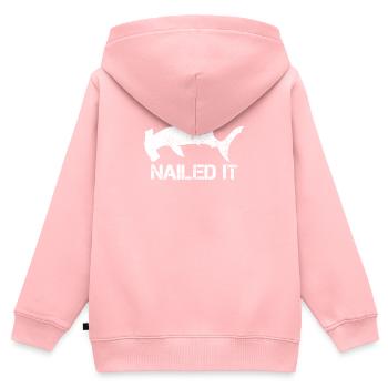 Nailed It Hammerhead Shark Tee - Funny Shark - Sweat Premium à capuche zippé enfant bio - rose - Dos - AI Model Kid Female (0cm)