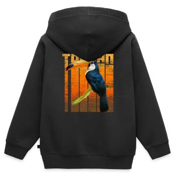 Tukan Südamerika - Kinder Premium Organic Zip Hoodie - Schwarz - Hinten - AI Model Kid Male (0cm)
