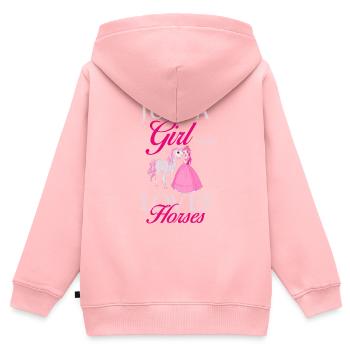 Horse Girl Horses love - Kids Premium Organic Zip-up Hoodie - rose - Back - AI Model Kid Female (0cm)