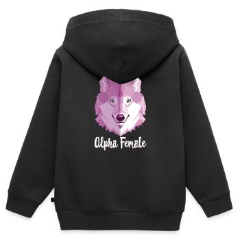 Alpha Femelle Alpha Femelles Girl Power Girl Power - Sweat Premium à capuche zippé enfant bio - noir - Dos - AI Model Kid Male (0cm)