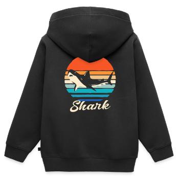 Hai Fisch Haifisch Haifischflosse Haie Ozean - Kinder Premium Organic Zip Hoodie - Schwarz - Hinten - AI Model Kid Male (0cm)