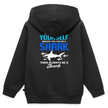 Hai Fisch Haifisch Haifischflosse Haie Ozean - Kinder Premium Organic Zip Hoodie - Schwarz - Hinten - AI Model Kid Male (0cm)