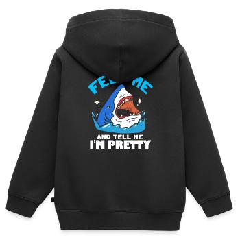 Hai Fisch Haifisch Haifischflosse Haie Ozean - Kinder Premium Organic Zip Hoodie - Schwarz - Hinten - AI Model Kid Male (0cm)