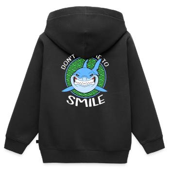 Hai Fisch Haifisch Haifischflosse Haie Ozean - Kinder Premium Organic Zip Hoodie - Schwarz - Hinten - AI Model Kid Male (0cm)