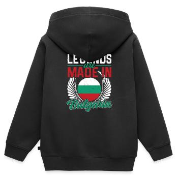 Bulgarien - Kinder Premium Organic Zip Hoodie - Schwarz - Hinten - AI Model Kid Male (0cm)