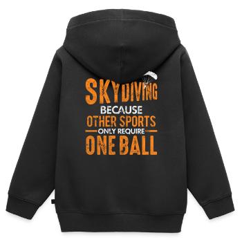 Skydiving Fallschirmspringen Fallschirm - Sweat Premium à capuche zippé enfant bio - noir - Dos - AI Model Kid Male (0cm)