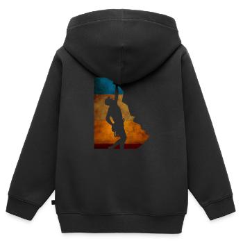 Climbing Klettern Kletterer am Fels - Kinder Premium Organic Zip Hoodie - Schwarz - Hinten - AI Model Kid Male (0cm)