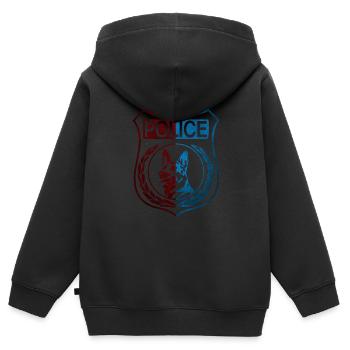 Police Polizei Abzeichen Wappen - Kinder Premium Organic Zip Hoodie - Schwarz - Hinten - AI Model Kid Male (0cm)