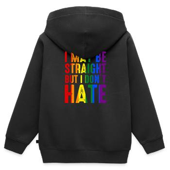Ich mag hetero sein, aber ich hasse LGBT Pride Ally nicht - Kinder Premium Organic Zip Hoodie - Schwarz - Hinten - AI Model Kid Male (0cm)