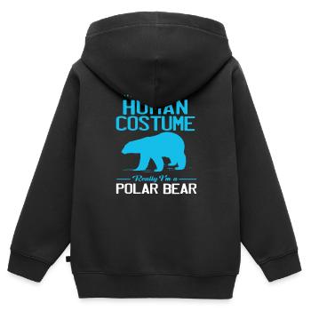 Ours polaire Arctique Groenland Islande Pôle Nord - Sweat Premium à capuche zippé enfant bio - noir - Dos - AI Model Kid Male (0cm)