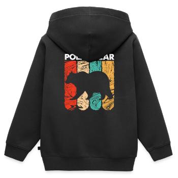 Eisbär - Kinder Premium Organic Zip Hoodie - Schwarz - Hinten - AI Model Kid Male (0cm)