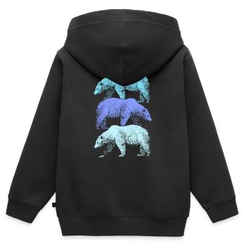 Ours polaire Arctique Groenland Islande Pôle Nord - Sweat Premium à capuche zippé enfant bio - noir - Dos - AI Model Kid Male (0cm)
