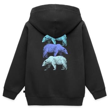 Polar bear - Kids Premium Organic Zip-up Hoodie - black - Back - AI Model Kid Male (0cm)