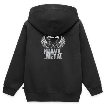 Heavy Metal Logo - Kinder Premium Organic Zip Hoodie - Schwarz - Hinten - AI Model Kid Male (0cm)