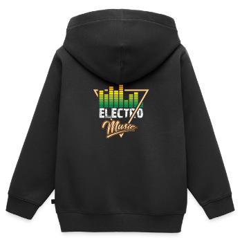 Electro Music Logo - Sweat Premium à capuche zippé enfant bio - noir - Dos - AI Model Kid Male (0cm)