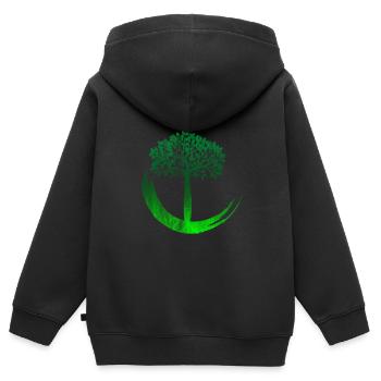 Meditation - Kinder Premium Organic Zip Hoodie - Schwarz - Hinten - AI Model Kid Male (0cm)