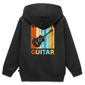 Klassische Gitarre - Kinder Premium Organic Zip Hoodie - Schwarz - Hinten - AI Model Kid Male (0cm)