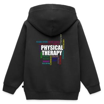 Physiotherapie Medizin - Kinder Premium Organic Zip Hoodie - Schwarz - Hinten - AI Model Kid Male (0cm)